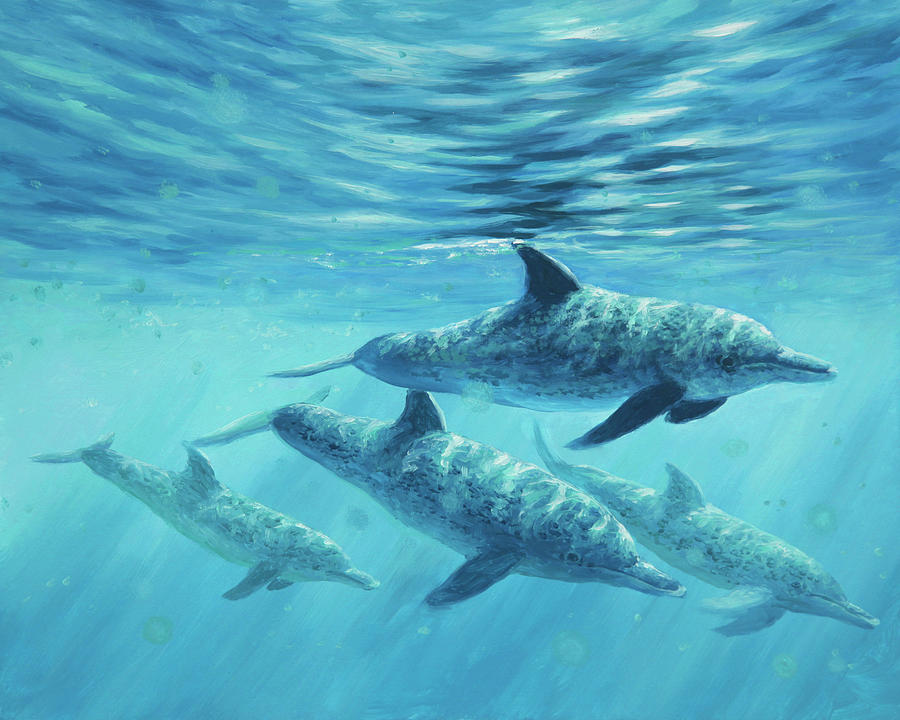 Atlantic Spotted Dolphin Painting by Guy Crittenden