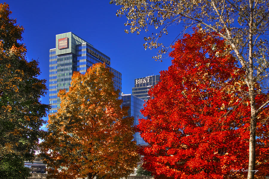 Atlantic Station Banking Fall Leaves Photograph by Reid Callaway