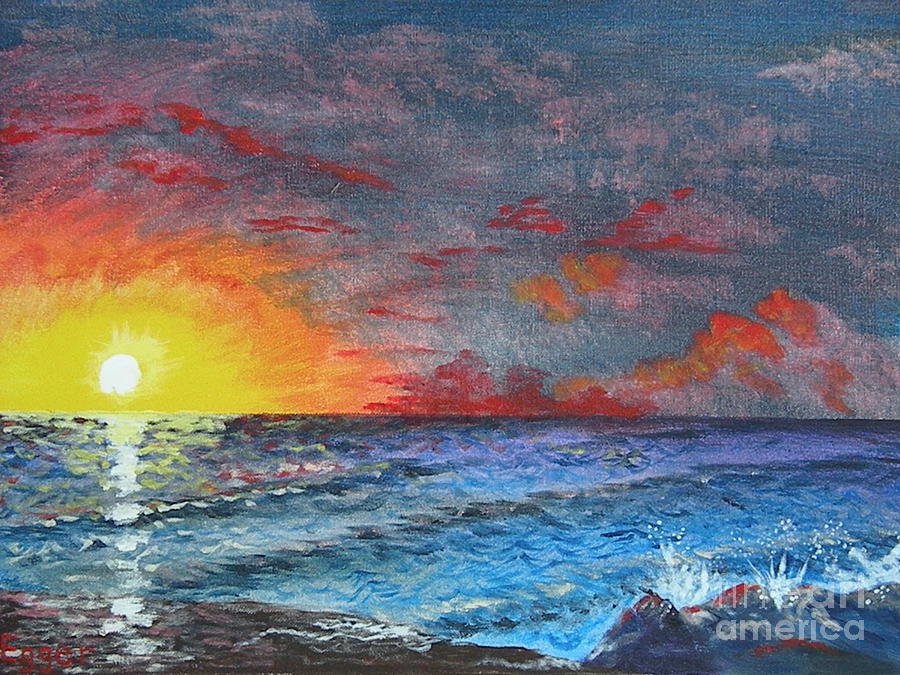 Atlantic Sunrise Painting by Ernie Egger - Fine Art America