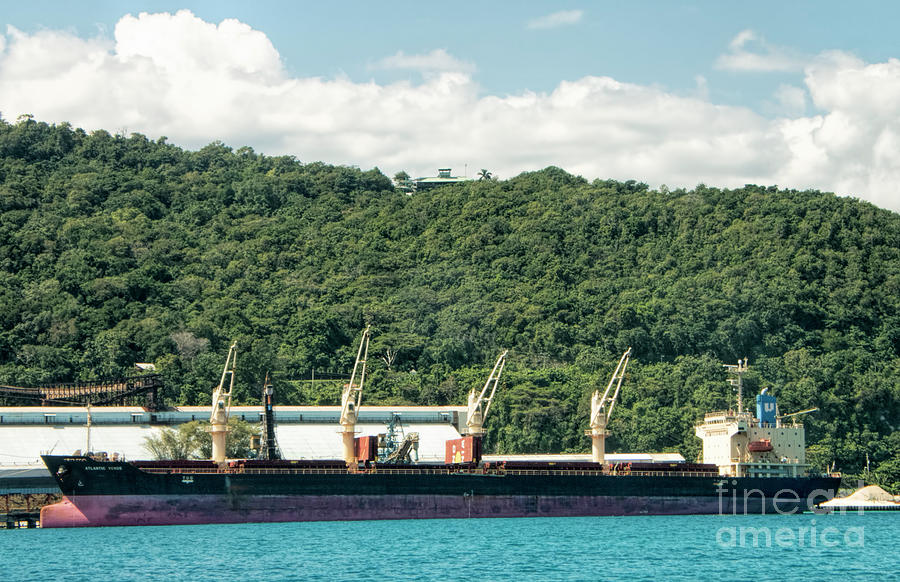Atlantic Venus Bulk Carrier Ship at Port in Ocho Rios, Jamaica Photograph by David Oppenheimer