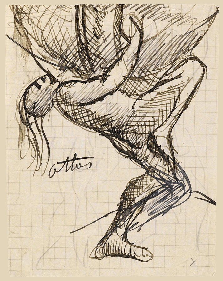 Atlas Drawing by Auguste Rodin
