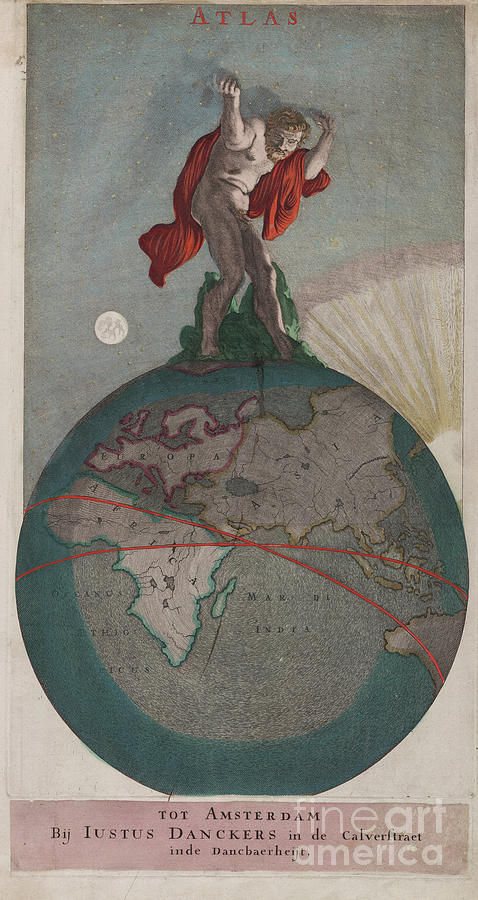 Atlas map by Justus Danckerts 1703 Photograph by Rick Bures