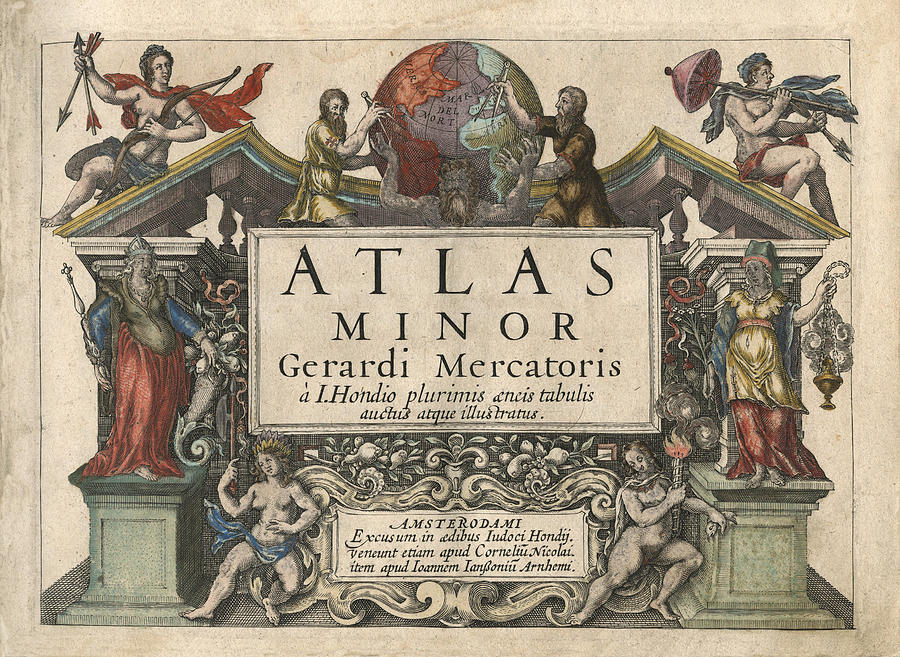 Vintage Drawing - ATLAS Minor - Gerardi Mercatoris - 1607 - Historical map - Illustrated map by Studio Grafiikka