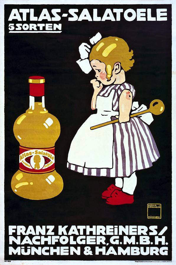 Atlas Salatoele, german advertising poster, 1910 Painting by Vincent Monozlay
