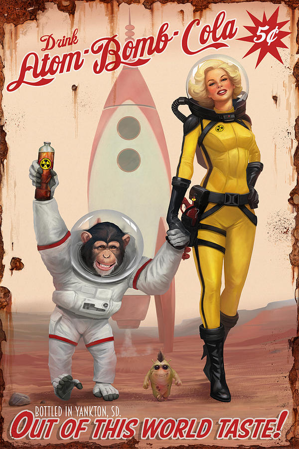 Atom Bomb Cola - Out Of This World Taste Digital Art by Steve Goad