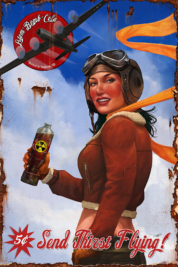 Atom Bomb Cola Send Thirst Flying Digital Art by Steve Goad