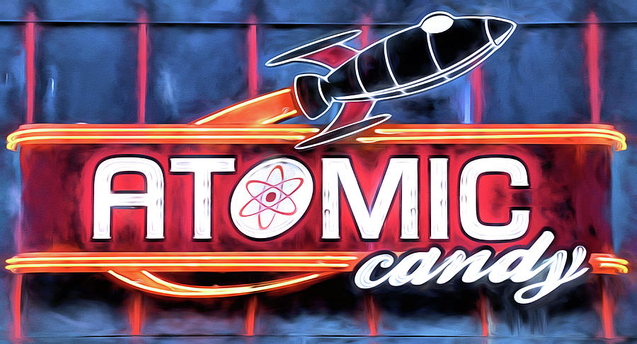 Atomic Candy Downtown Denton Digital Art by JC Findley