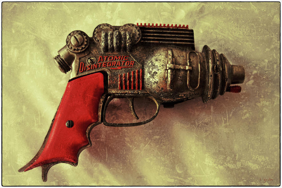 Atomic Disentigrator Ray Gun Steampunk Relic With Border Photograph by Tony Grider