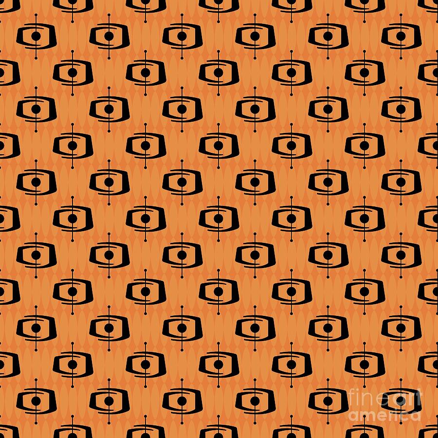 Atomic Shape 1 in Orange Digital Art by Donna Mibus