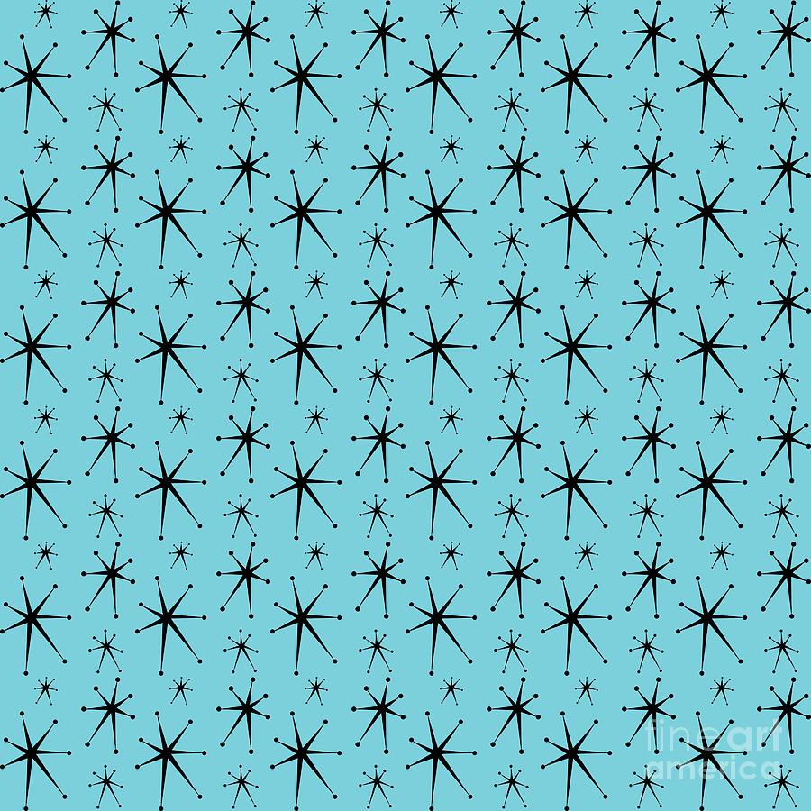 Atomic Starburst in Turquoise Digital Art by Donna Mibus