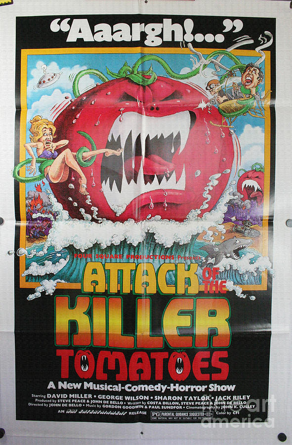 Tomato Digital Art - Attack of the Killer Tomatoes musical comedy horror show Poster by Vintage Collectables
