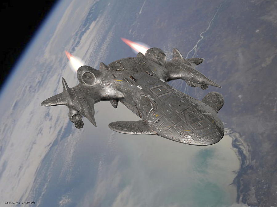 Attack Spaceship Digital Art by Michael Wimer