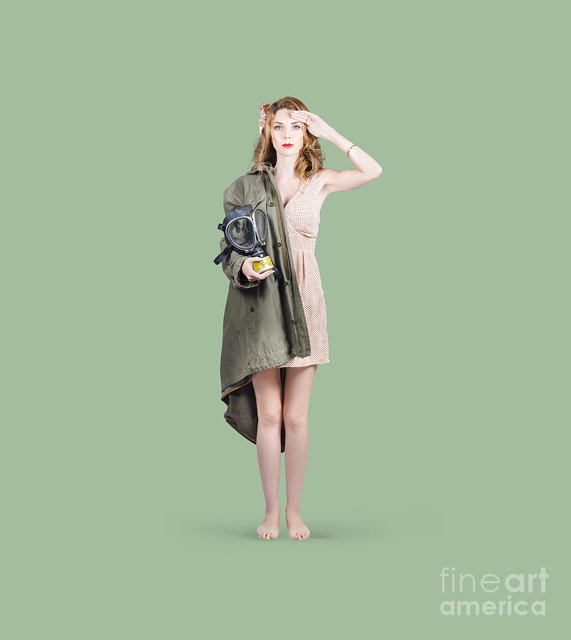Fantasy Photograph - Attractive young Australian army pinup woman by Jorgo Photography