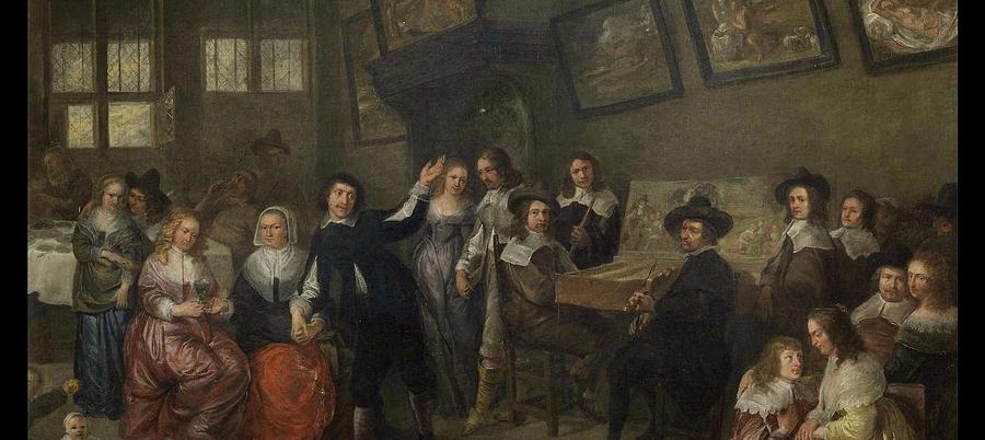 Attributed To Gillis Van Tilborch Brussels Circa 1635-circa 1678 An Elegant Musical Party In An In Painting