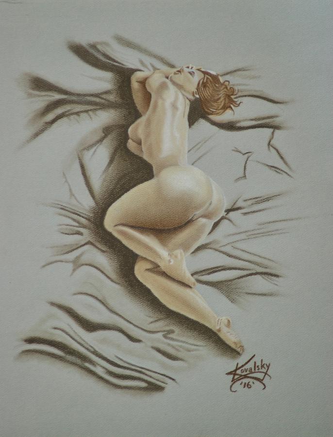 Au Naturel Drawing by Edward Kovalsky