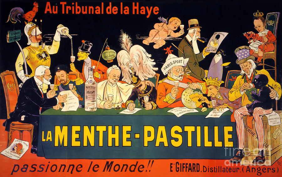 Vintage Painting - Au tribunal de la Haye la menthe pastille Vintage by Vintage Treasure