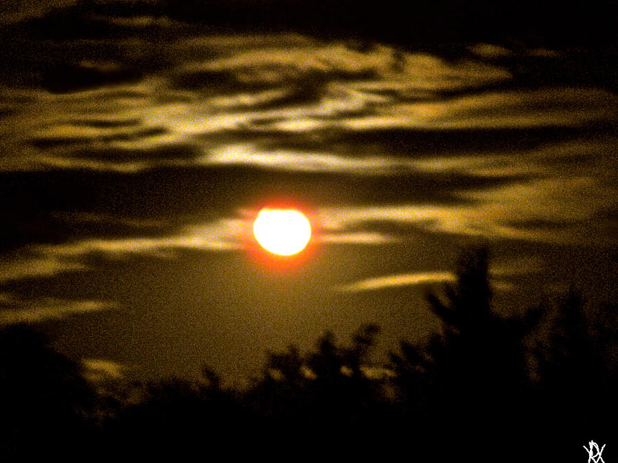 Copper Moon Photograph - Auburn Sky by Debra     Vatalaro