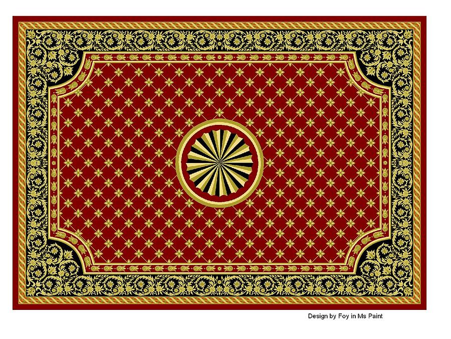 Computer Design Tapestry - Textile - Aubusson style carpet design by Efren Teves