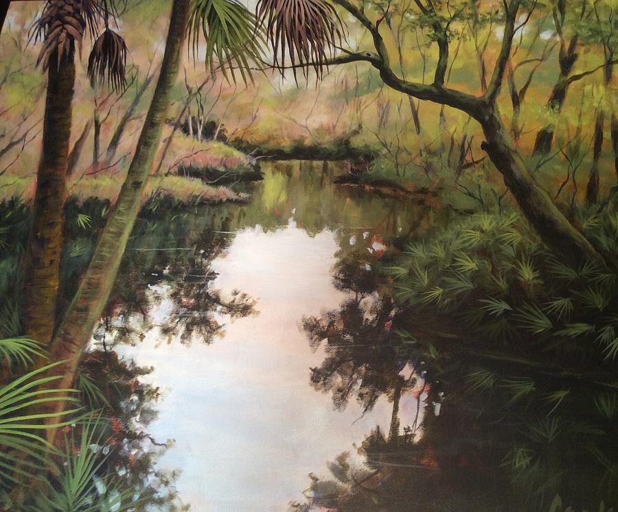 Aucilla River Cove Painting by Michael Cook