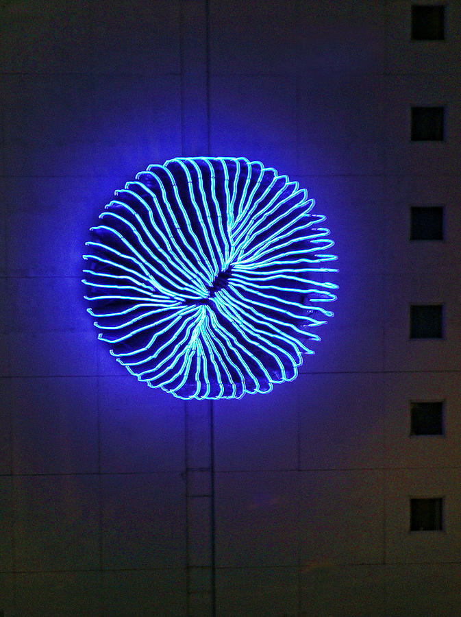 Auckland Blue Neon Art Photograph by Linda Phelps
