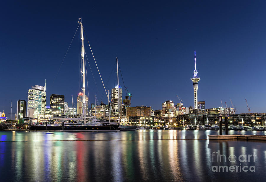 Auckland by night Photograph by Didier Marti