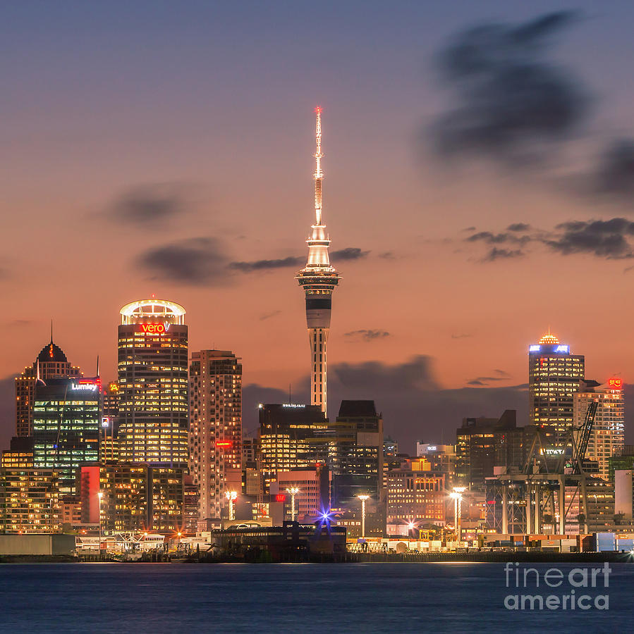 Auckland by Night Photograph by Henk Meijer Photography