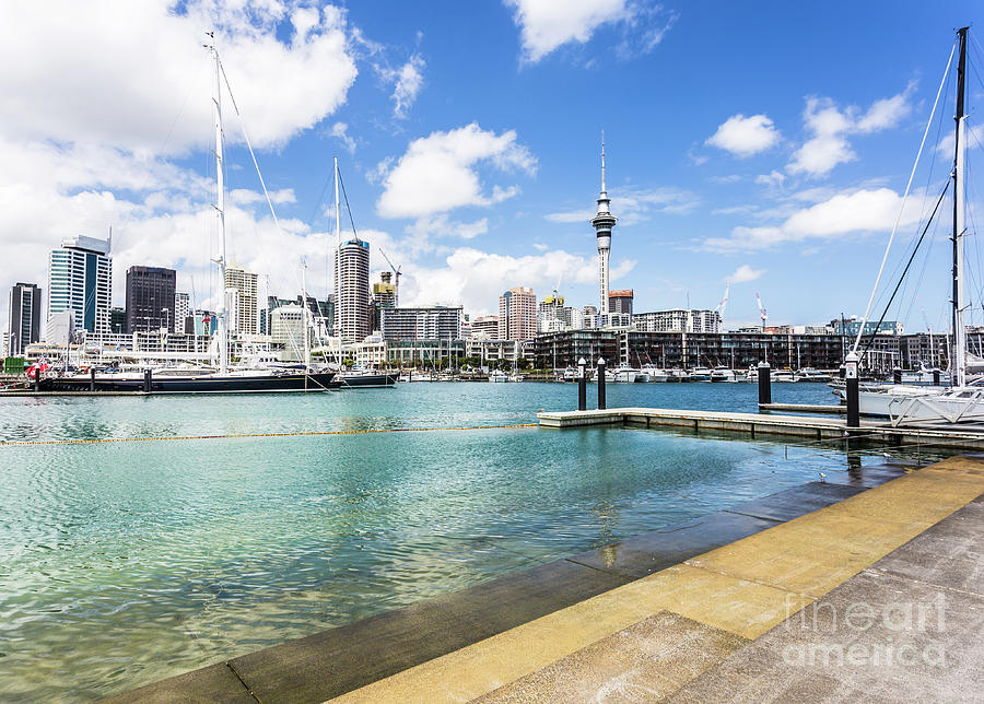 Auckland marina in New Zealand Photograph by Didier Marti