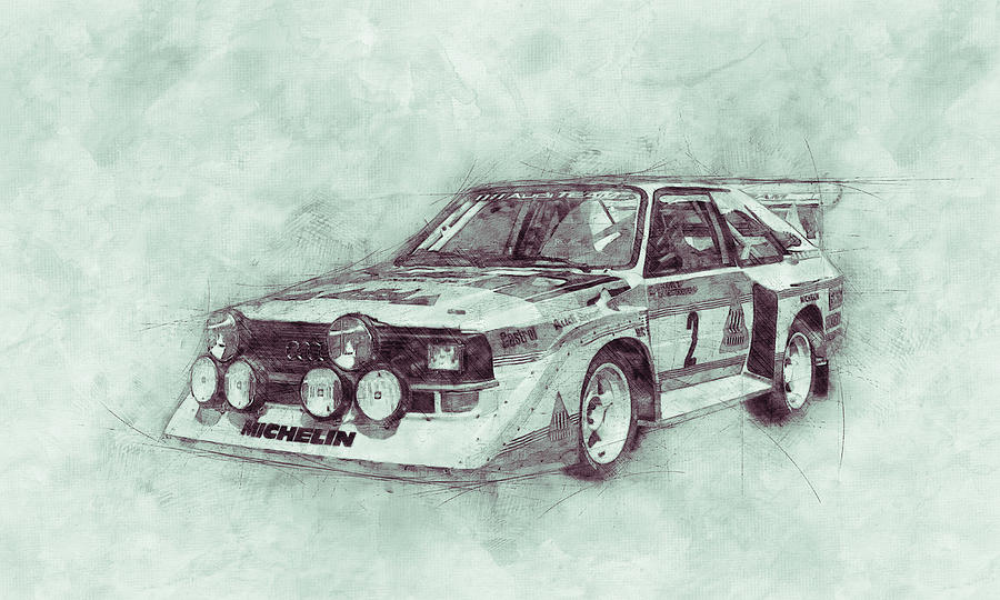 Audi Quattro 3 - Rally Car - 1980 - Automotive Art - Car Posters Mixed Media