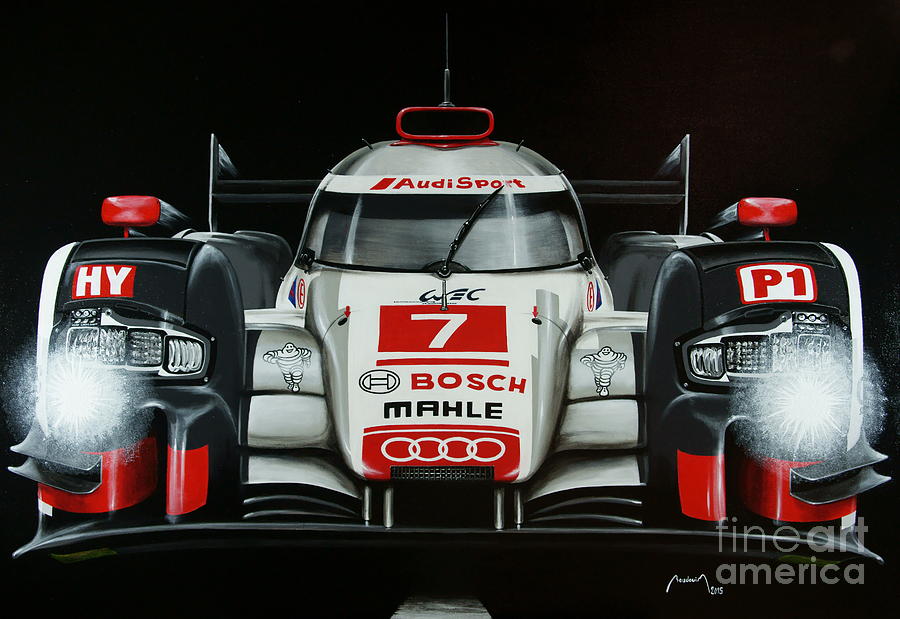 Audi R18 e-tron Silverstone 2015 Painting by Alain BAUDOUIN ABmotorART