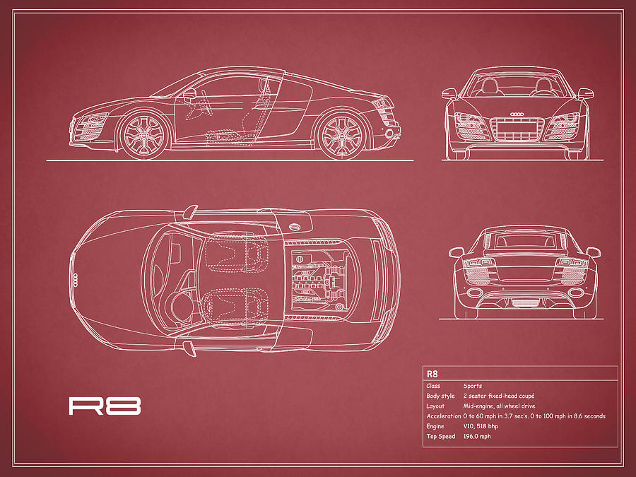 Audi r8 blueprint