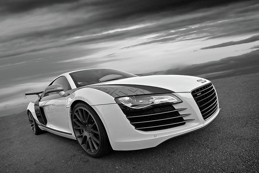 Audi R8 in Black and White Photograph by Gill Billington
