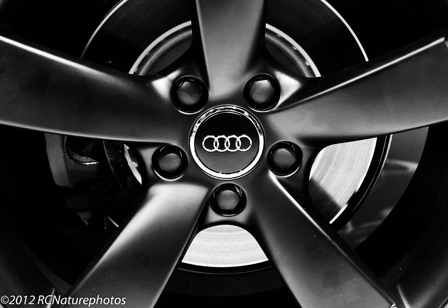 Audi Wheel  monochrome Photograph by Rachel Cohen