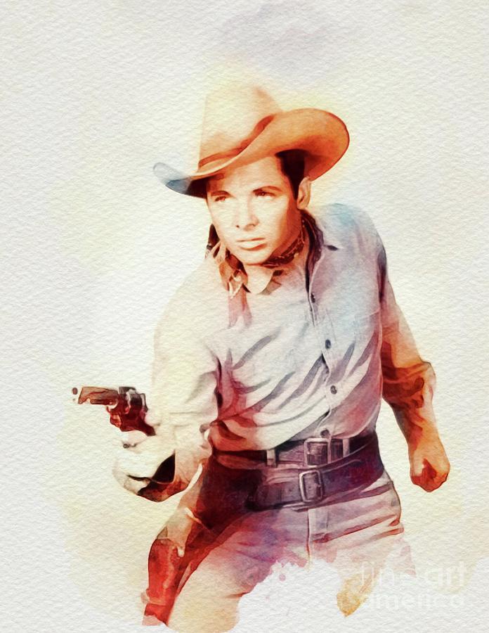 Hollywood Painting - Audie Murphy, Movie Star and War Hero by Esoterica Art Agency