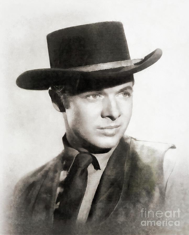 Hollywood Painting - Audie Murphy, Vintage Actor by Esoterica Art Agency
