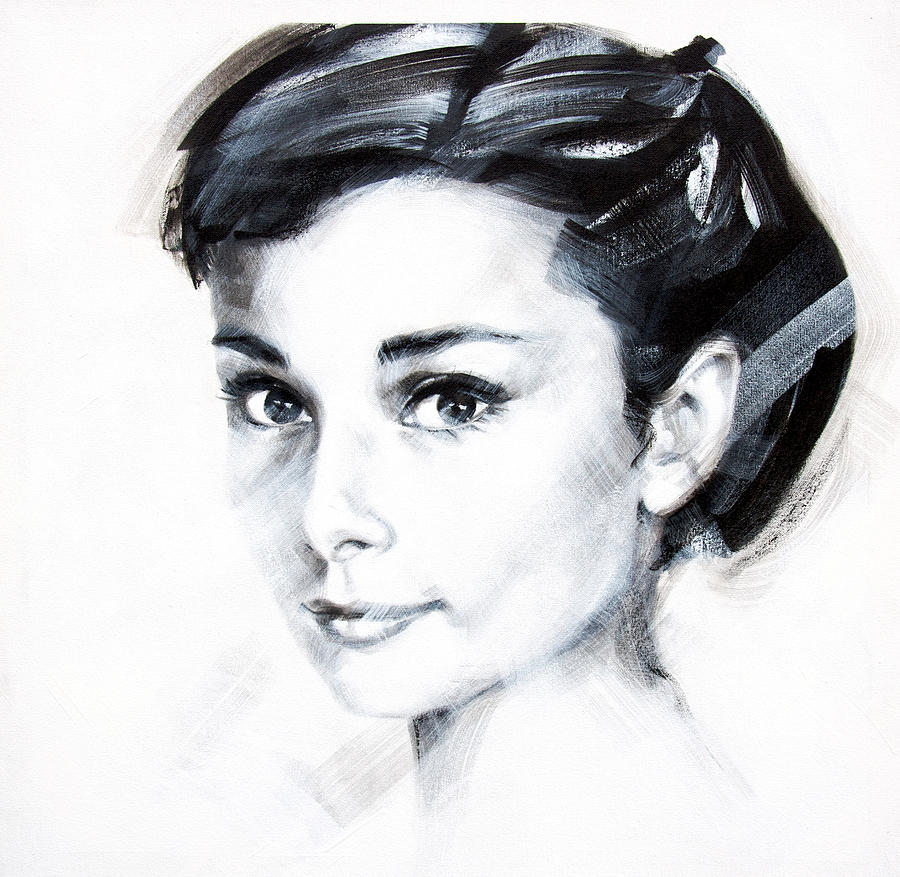 Hollywood Painting - Audrey 1 by Jean Pierre Rousselet