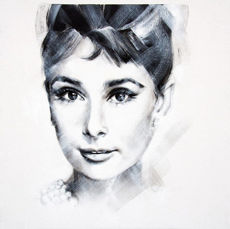 Hollywood Painting - Audrey 3 by Jean Pierre Rousselet