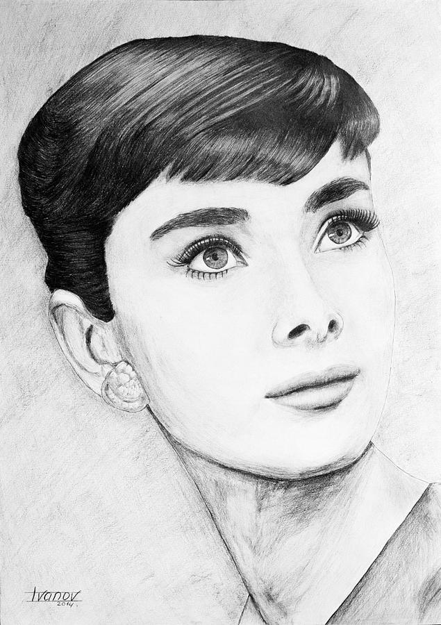 Audrey Hepburn Drawing by Alexander Ivanov - Fine Art America