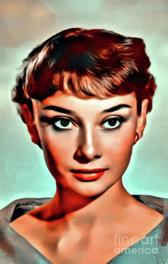 Audrey Hepburn, Digital Art By Mary Bassett Digital Art