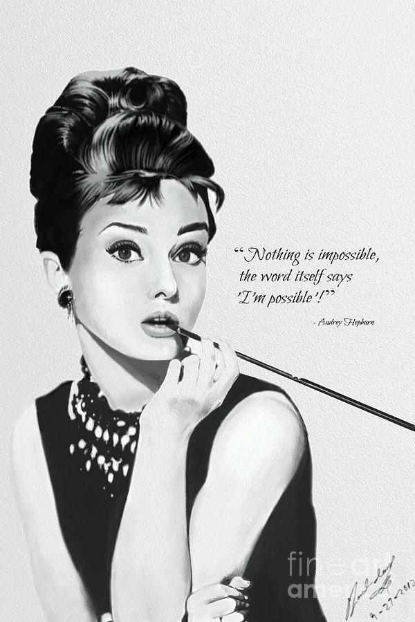 Audrey Hepburn Digital Art - Audrey Hepburn by Fairy L