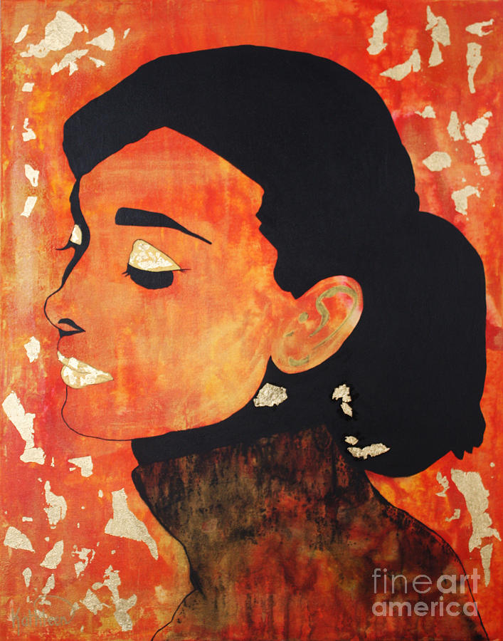 Audrey Hepburn / Gold Painting