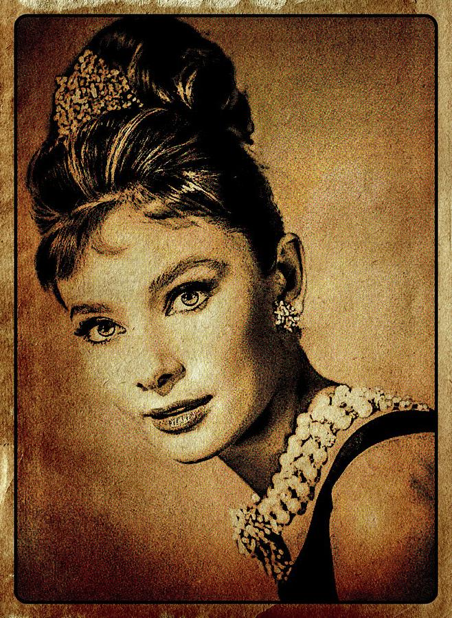 Audrey Hepburn Hollywood Actress Digital Art