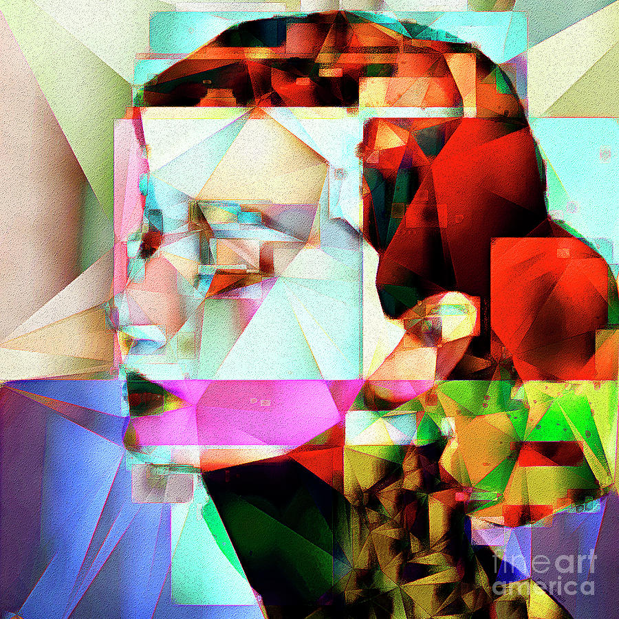 Audrey Hepburn Photograph - Audrey Hepburn in Abstract Cubism 20170329 square by Wingsdomain Art and Photography
