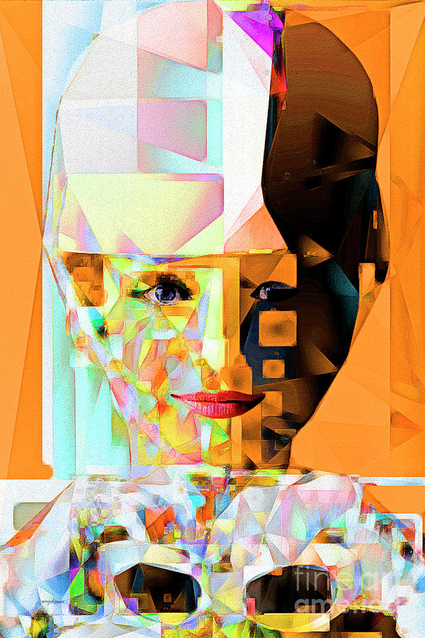 Audrey Hepburn Photograph - Audrey Hepburn in Abstract Cubism 20170406 by Wingsdomain Art and Photography