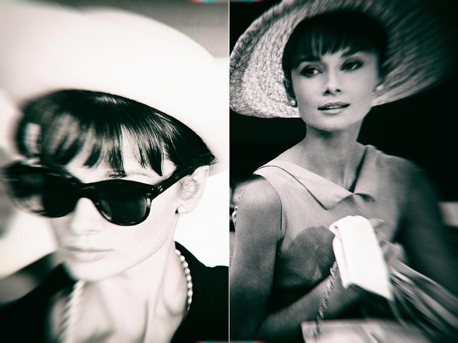 Audrey Hepburn in black and white Photograph by Georgia Clare