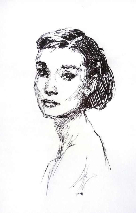 Audrey Hepburn Drawing by Joel Hageman - Fine Art America