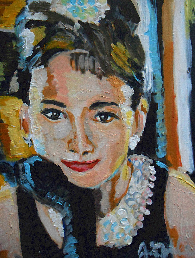 James Dean Painting - Audrey Hepburn  by Jon Baldwin  Art