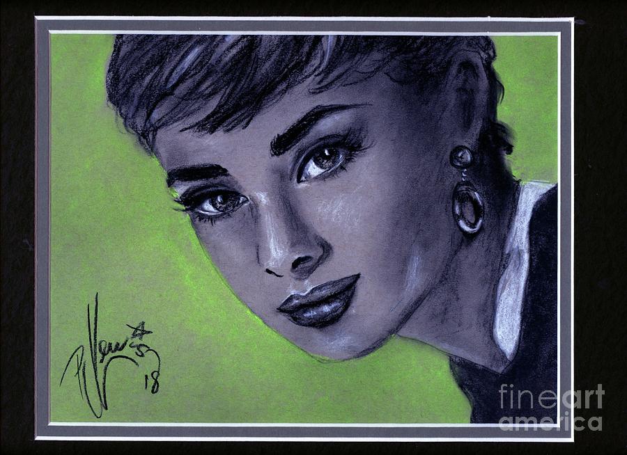 Audrey Hepburn Drawing - Audrey Hepburn by PJ Lewis