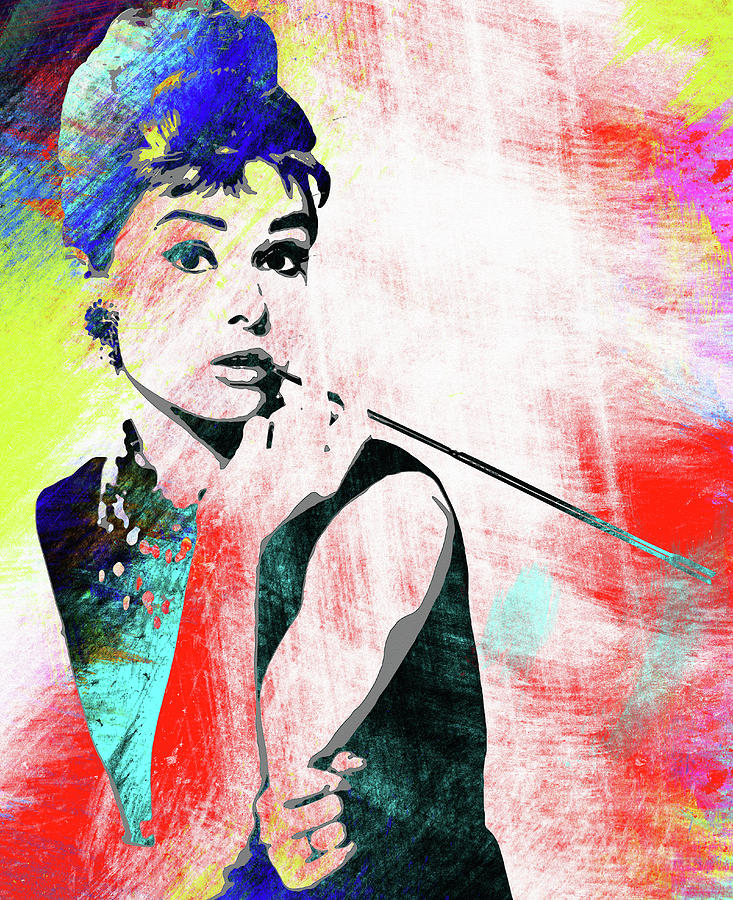 Audrey Hepburn Portrait 4 - By Diana Van Painting by Diana Van