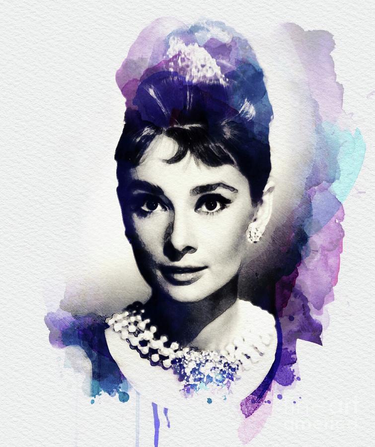 Audrey Hepburn, Vintage Actress Digital Art