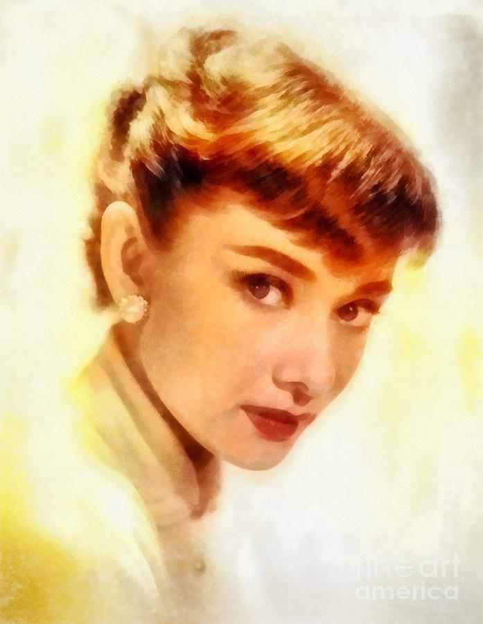 Audrey Hepburn, Vintage Hollywood Actress Painting